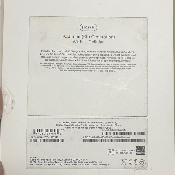 Apple iPad Mini 6th Gen 64GB - Empty Box Only - Picture 1 of 6